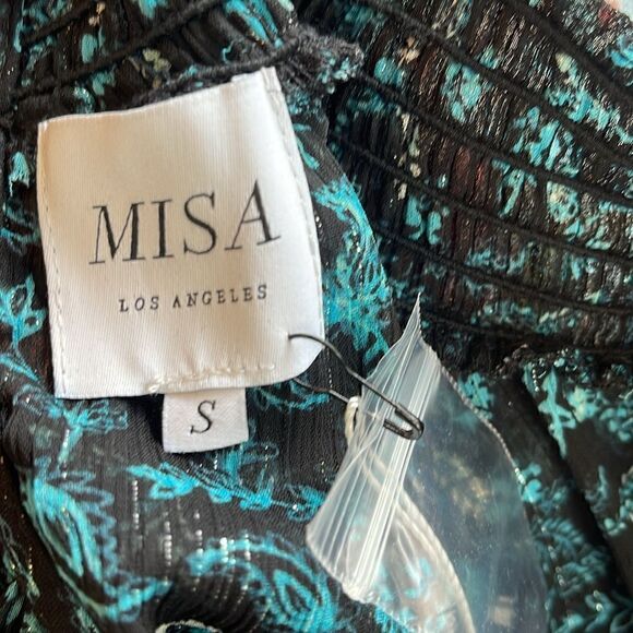 MISA Los Angeles "Savanna" floral Print Assymetrical Ruffle Hem Dress S   NWT - Picture 8 of 9